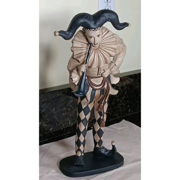 Vintage Joker Court Jester Figurine Composite Wood Statue Philippines 16"H - Picture 3 of 16